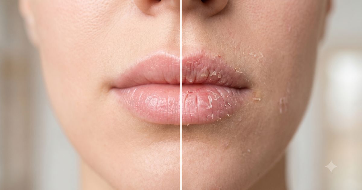 Close-up of healthy lips illustrating why lips get chapped and how the lip barrier works